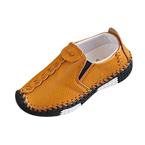 vejtmcc Schuhe Flat Mode Mädchen Kinder Kinder beiläufige weiche große Baby Hausschuhe Ledersohle Damen (Brown, 29 Little Kids) von vejtmcc