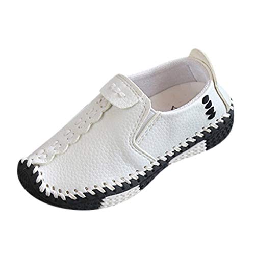 vejtmcc Schuhe Flat Mode Mädchen Kinder Kinder beiläufige weiche große Baby Hausschuhe Ledersohle Damen (White, 29 Little Kids) von vejtmcc