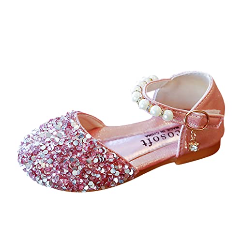 vejtmcc Schuhe Kinder Perle Bowknot Infant Mädchen Sandalen Prinzessin Single Baby Crystal Bling Babyschuhe Sportschuhe Damen Klettverschluss (Pink, 26 Toddler) von vejtmcc