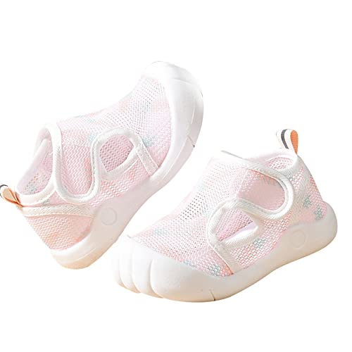 vejtmcc Sommer-Säuglingskleinkind-Mädchen-Schuhe Sandalen mit flachem Boden, nicht slio, halboffene Spitze, atmungsaktive, weiche Schuhe Badesandalen 28 (Pink, 21 Infant) von vejtmcc