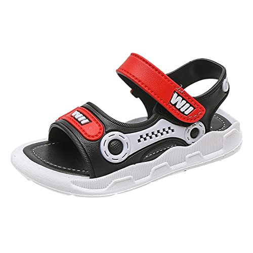 vejtmcc Sommer Sandalen Babyschuhe Kinder flache Kind Strandschuhe Sport weiche rutschfeste lässige Kleinkind Sandalen Kinder Sandalen Junge 26 (Red, 26 Toddler) von vejtmcc