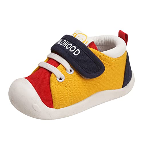 vejtmcc Todder Schuhe Junge Mädchen Säuglingsturnschuhe rutschfeste Mesh-Erste 6 9 12 18 24 Monate Herren Pool Schuhe (Yellow, 19 Infant) von vejtmcc