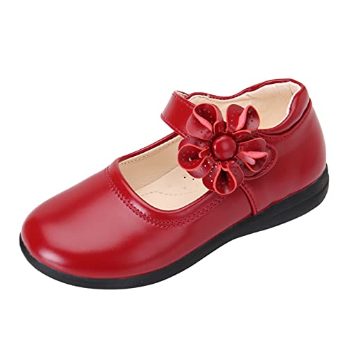 vejtmcc Weiche Mädchen Blume Tanz Schuhe Single Baby Kinder Prinzessin Kind Schuhe Baby Schuhe Sneaker Kinder Klettverschluss (Red, 36 Big kid) von vejtmcc