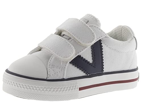 victoria Unisex – Kinder Low-top 1065163-KIDS Low-TOP TRIBU Canvas & Klettverschluss & Kontrast Blanco 32 von victoria