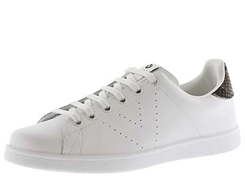 victoria Damen Low-top 1125104-WOMEN Low-TOP Tenis Leder & Ferse AUS Glitter & PERFORIERTES Logo Blanco 39 von victoria