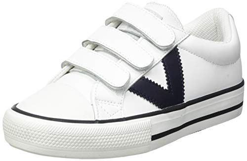 victoria Damen Low-top 1065162-WOMEN Low-TOP TRIBU Lederoptik Logo IM Kontrast UND RIEMENVERSCHLUSS Blanco 35 von victoria