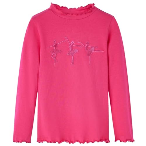 Kinder Langarmshirt Ballerinen Langarm T-Shirt Jungen Kindershirt Knallrosa 140 von vidaXL