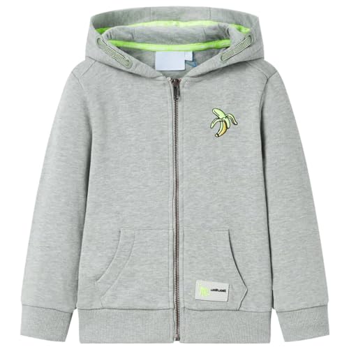 vidaXL Kinder Kapuzenpullover mit Reißverschluss Sweatjacke Helles Khaki Melange 128 von vidaXL