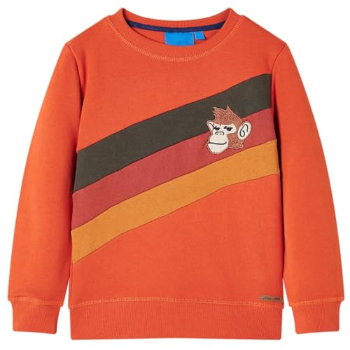 vidaXL Kinder Sweatshirt Pullover Pulli Langarm Rundhalsausschnitt Jungen Orange 140 von vidaXL