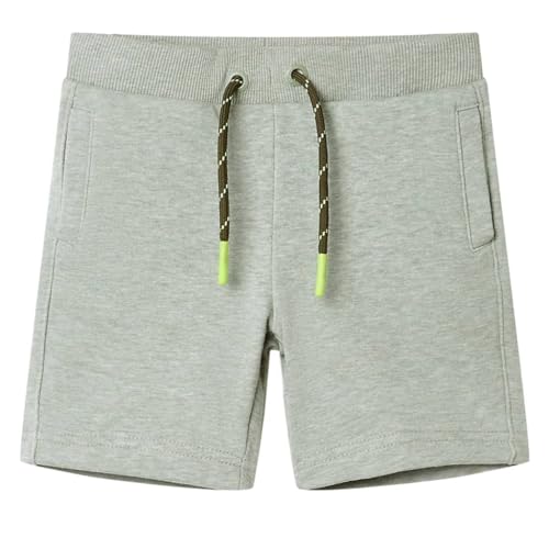 vidaXL Kindershorts mit Kordelzug Jungen Shorts Kurze Hose Hellkhaki Melange 128 von vidaXL