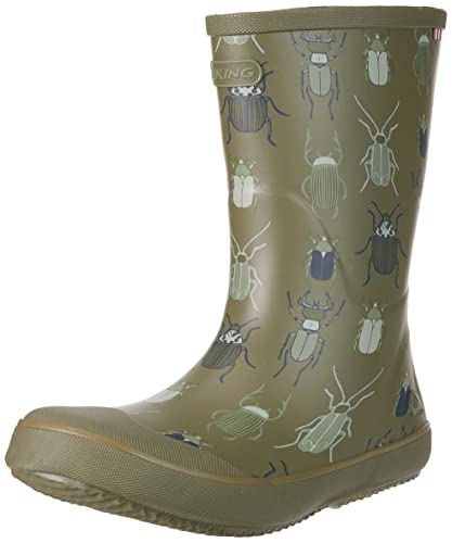 Viking Indie Print Rubber Boots, Khaki/Linen, 22 von Viking