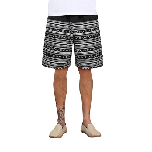 virblatt - Haremshose Herren kurz | Baumwolle | Kurze Hose Herren Sommerhose Herren Bermuda Shorts Herren Goa Hose Aladinhose kurz - Quintessenz L-XL Weiss von virblatt