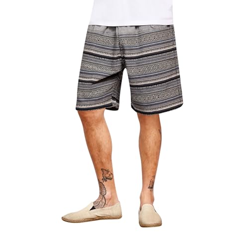 virblatt - Haremshose Herren kurz | Baumwolle | Kurze Hose Herren Sommerhose Herren Bermuda Shorts Herren Goa Hose Aladinhose kurz - Quintessenz L-XL blau von virblatt