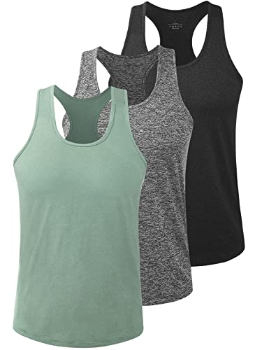 vislivin Herren Sport Tank Top Ärmelloses Muskelshirts Tanktops Fitness Achselshirts Gym Unterhemden Bodybuilding 3er Pack Schwarz/Grau/Armeegrün XL 1 von vislivin