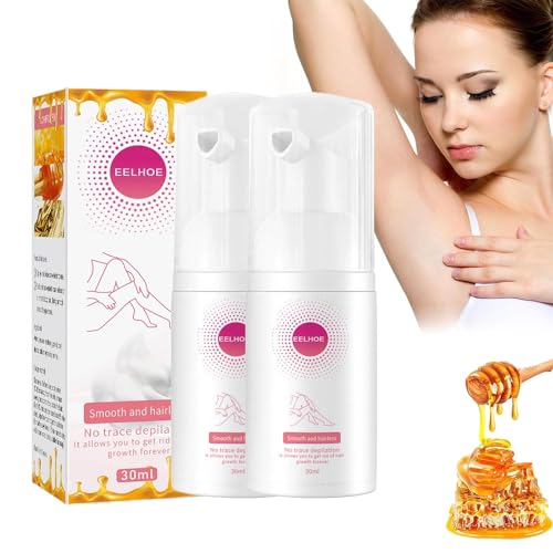 Belle Body Haarentfernung Schaum, 100ml Haarentfernungsschaum Belle Body, Bienenwachs Haarentfernungsspray - Haarentfernungsschaum, Enthaarungsschaum Hair Removal Spray Für Frauen Und Männer (2PC) von vokkrv