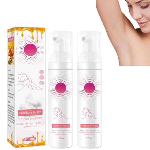 Belle Body Haarentfernung Schaum, Sanftes Honig-mousse Hair Removal Cream Spray, Bienenwachs Haarentfernungsspray - Haarentfernungsschaum Belle Body, Enthaarungsschaum für Frauen und Männer (2PC) von vokkrv