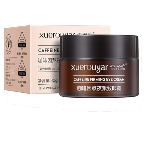 Koffein Augencreme, Augencreme gegen Falten und Augenringe Augenpflege, Augencreme gegen Tränensäcke mit Hyaluronsäureund Koffein, Augenringe Creme für Männer und Frauen von vokkrv