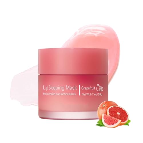 Lip Sleeping Mask - Lip Balm for Reduce Lip Wrinkle Line, Day and Night Repair Lip Balm for Dry Chapped Cracked Dry Lips, Moisturizing & Hydrating Lip Mask for Women Men (03# Grapefruit) von vokkrv