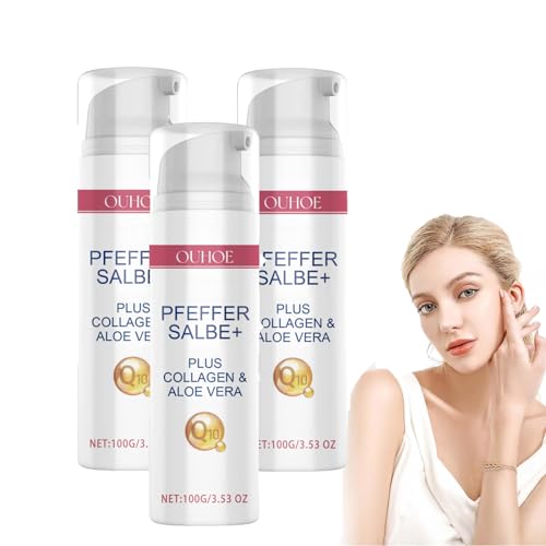 Pfeffersalbe Plus, Pfeffersalbe zum Bräunen, Pfeffersalbe Bräunung, Reichhaltige Salbe mit Plus Collagen & Arganöl, Pfeffersalbe zum Einreiben und bei Trockener Haut, Für Männer und Frauen (3PC) von vokkrv