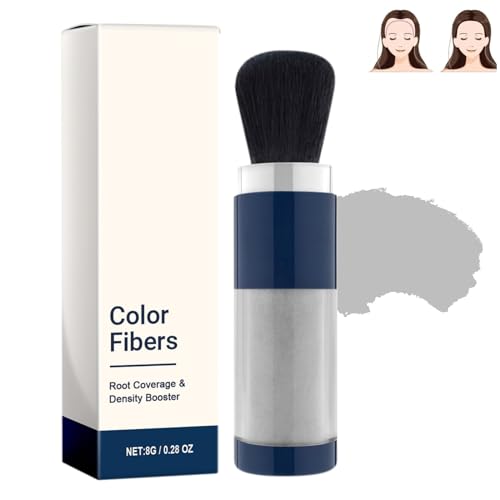 Supersize Color Fibers with Refill Set,Fill In Thinning Hair Instantly Thicker,wasserfestes Haar Makeup zum Ansatz kaschieren,Haar Concealer zur Haarverdichtung für Frauen und Männer (grau) von vokkrv