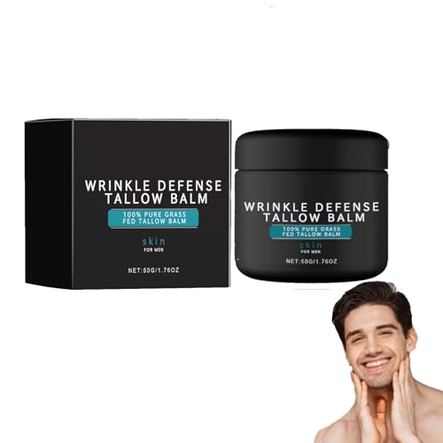 Wrinkle Defense Tallow Balm, Forge Skin Care for Men, Mens Tallow Face Cream, Face Wash & Night Serum, Tallow Face Moisturizer, Diminish Fine Lines and Wrinkles, Suitable for All Skin (TALLOW BLAM) von vokkrv