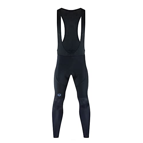 Herren Fahrrad Bib Tights, 3D Gepolstert Fahrradhose mit Träger, Stretch - Atmungsaktiv - Reflective Zipper, Schwarz, S von voofly