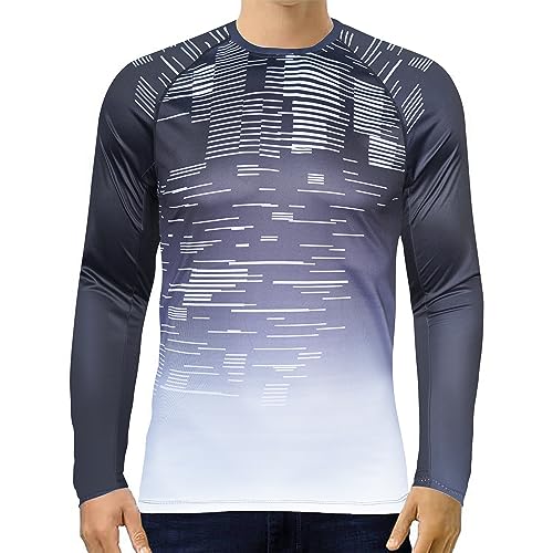 voofly Herren Langarmshirt Sport UV Sonnenschutz Shirt UPF 50+ Outdoor Schwimmshirt Surfshirts Laufshirt Grau XL von voofly