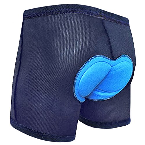 voofly Herren Fahrrad Unterhose mit 4D Gepolsterte Kurz Radlerhose Atmungsaktive Schnelltrocknende Stoßfeste(M Blau) von voofly