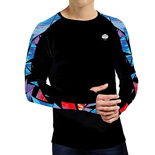 voofly UPF 50+ Sonnenschutz Wandershirt Langarm Atmungsaktiv Travelling Running Top Schwarz XL von voofly