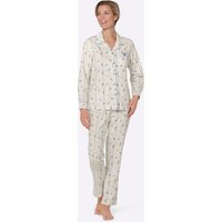 Witt Damen Pyjama, weiß-blau von wäschepur