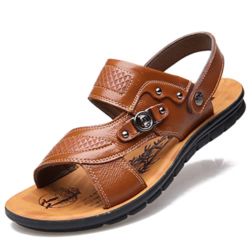 Herren Lässige Outdoor Slipper Verstellbare Sandalen Peep-Toe Strandschuhe Rutschfeste Sommer Fischer-Sandalen Atmungsaktive Wandersandalen,Braun,38 von wangdahua