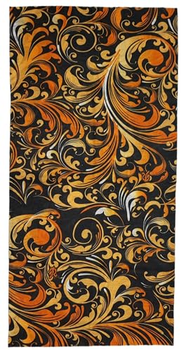 ware-direkt Multifunktionstuch Damen Herren Loop Schal Halstuch Schlauchschal (Paisley Schwarz Orange) von ware-direkt