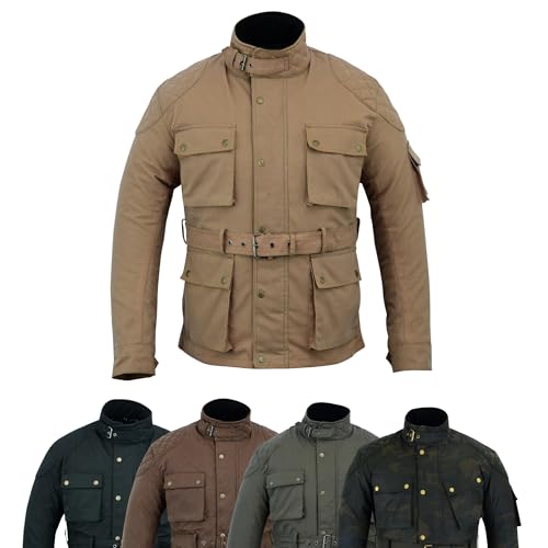 warrior gears Herren-Motorradjacken aus gewachster Baumwolle, wasserdichte Motorradjacke mit Nylonfutter, gepanzerter Biker-Textil-Winter-Outdoor-Mantel für Männer, Reit- und Reisekleidung warrior gears Herren-Motorradjacken aus gewachster Baumwolle, wasserdichte Motorradjacke mit Nylonfutter, gepanzerter Biker-Textil-Winter-Outdoor-Mantel für Männer, Reit- und Reisekleidung von warrior gears