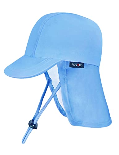 weVSwe Baby Sonnenhut UV mit Riemen Kleinkind Schwimmhut Nackenschutz String Wasserdicht für den Sommer Blauer 6-12 Monate von weVSwe