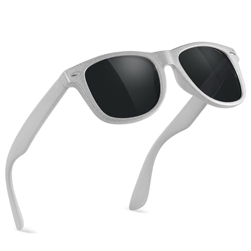 wearPro Sonnenbrille-Herren-Damen-Polarisiert-Rechteckig-Sonnenbrillen Unisex Retro Klassische Vintage Polarisierte Brille UV400 Schutz Classic Sunglasses Eckig für Fahren-Silberrahmen/Grauen wearPro Sonnenbrille-Herren-Damen-Polarisiert-Rechteckig-Sonnenbrillen Unisex Retro Klassische Vintage Polarisierte Brille UV400 Schutz Classic Sunglasses Eckig für Fahren-Silberrahmen/Grauen von wearPro
