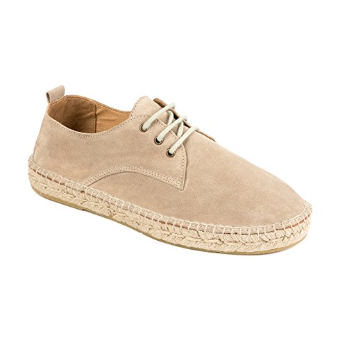 weltenmann Bilbao – Sneakers Espadrilles aus Wildleder mit Schuhbeutel, Ivory, 42, Handmade in Spain von weltenmann