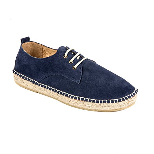 weltenmann Bilbao – Sneakers Espadrilles aus Wildleder mit Schuhbeutel, Nuit, 43, Handmade in Spain von weltenmann