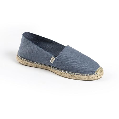 weltenmann Formentera – Klassische Slip-on Espadrilles aus Baumwolle mit Schuhbeutel, Jeans, 41, Handmade in Spain von weltenmann