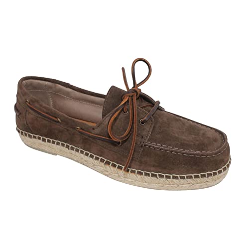 weltenmann Marbella – Bootsschuhe Espadrilles aus Wildleder mit Schuhbeutel, Mocha, 41, Handmade in Spain von weltenmann