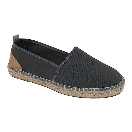 weltenmann Tarifa – Slip-on Espadrilles aus Baumwolle mit Schuhbeutel, Slate, 45, Handmade in Spain von weltenmann