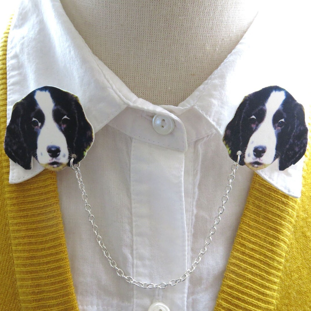 Cocker Spaniel Hundebrosche, Doppelte Kragennadel, Schwarz Und Weiß, Tier-stricknadel, Geschenk Für Sie, Mutter Hund Mutter, Lustige Schrullige Cocker Spaniel Hundebrosche, Doppelte Kragennadel, Schwarz Und Weiß, Tier-stricknadel, Geschenk Für Sie, Mutter Hund Mutter, Lustige Schrullige von whatanovelidea