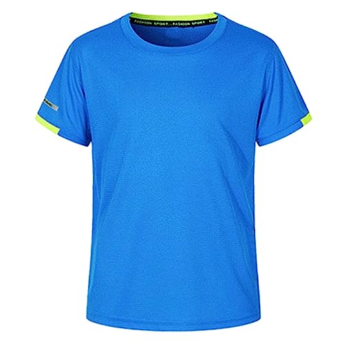 winying Jungen Sport Shirt Schnelltrocknendes Trikot Funktionsshirt Laufshirt Fußball Training Tshirt Blau 158-164 von winying