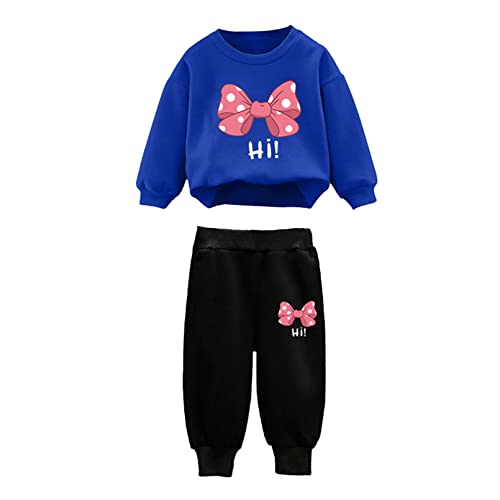 winying Kinder Sportanzug Cartoon Sweatshirt Top + Jogginghose Jungen Mädchen Trainingsanzug Jogginganzug Freizeitanzug Streetwear Blau 110-116 von winying