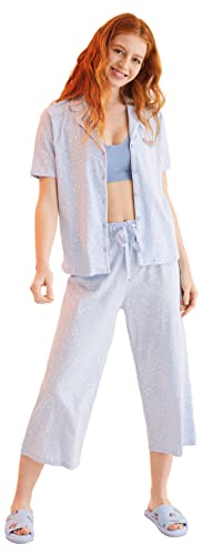 women'secret Damen Capri-Pyjama Pyjamaset, Mittelblau, 38 von Women'secret