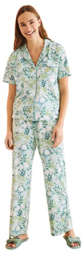 Women'secret Damen Schlafanzug, 100% Baumwolle, Bedruckt, Pyjamaset, Grüner Druck, 32 von Women'secret