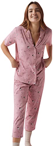 Women'secret Damen Schlafanzug, Baumwolle, Minnie Maus Pyjamaset, Rosa, XL von Women'secret