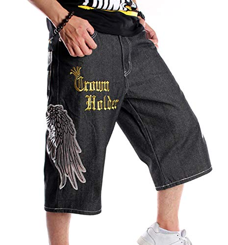 Herren Hip Hop Jeansshorts Hellbalu Hipster Style Baggy Jeans Shorts Street Dance Shorts von worclub