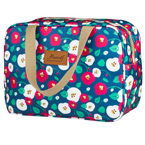 wordmouk Kosmetiktasche Handtücher Blumen Waschbeutel Damen Gross Tragbare wasserdichte Kosmetikbeutel Fitness Waschbeutel Reise Wash Bag Beauty Case Mädchen(Bunte Blumen) von wordmouk