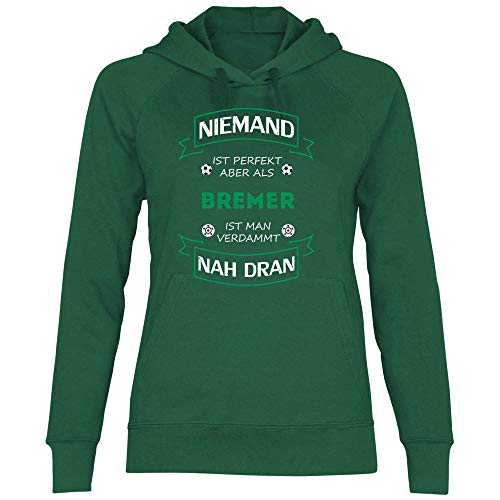 wowshirt Damen Hoodie Fußball Trikot Bremer Bremen, Größe:L, Farbe:Bottle Green von wowshirt