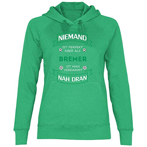 wowshirt Damen Hoodie Fußball Trikot Bremer Bremen, Größe:XS, Farbe:Kelly Green von wowshirt